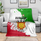Burundi Flag Blanket with National Emblem and Motto Unité Travail Progres