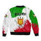 Burundi Flag Bomber Jacket with National Emblem and Motto Unité Travail Progres