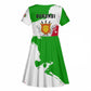Burundi Flag Kid Short Sleeve Dress with National Emblem and Motto Unité Travail Progres