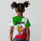 Burundi Flag Kid T shirt with National Emblem and Motto Unité Travail Progres