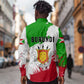 Burundi Flag Long Sleeve Button Shirt with National Emblem and Motto Unité Travail Progres