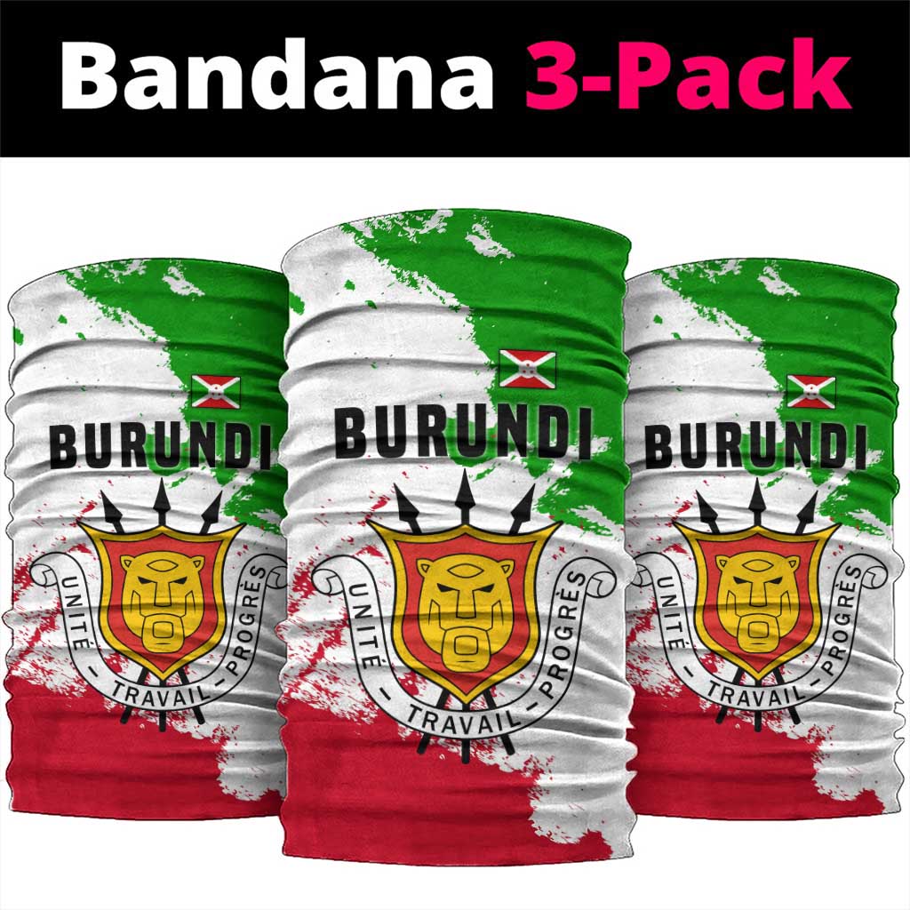 Burundi Flag Neck Gaiter with National Emblem and Motto Unité Travail Progres - African Pride