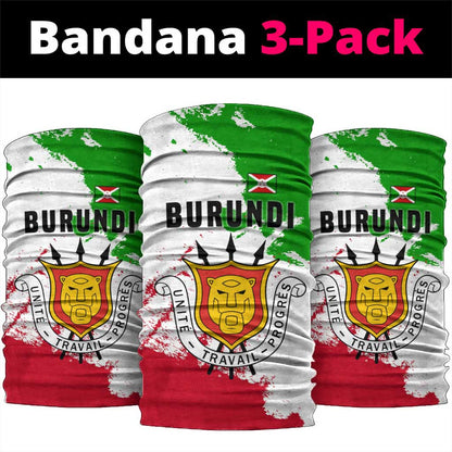 Burundi Flag Neck Gaiter with National Emblem and Motto Unité Travail Progres - African Pride