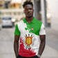 Burundi Flag Polo Shirt with National Emblem and Motto Unité Travail Progres