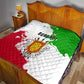 Burundi Flag Quilt with National Emblem and Motto Unité Travail Progres