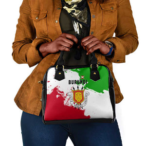 Burundi Flag Shoulder Handbag with National Emblem and Motto Unité Travail Progres