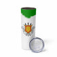 Burundi Flag Skinny Tumbler with National Emblem and Motto Unité Travail Progres