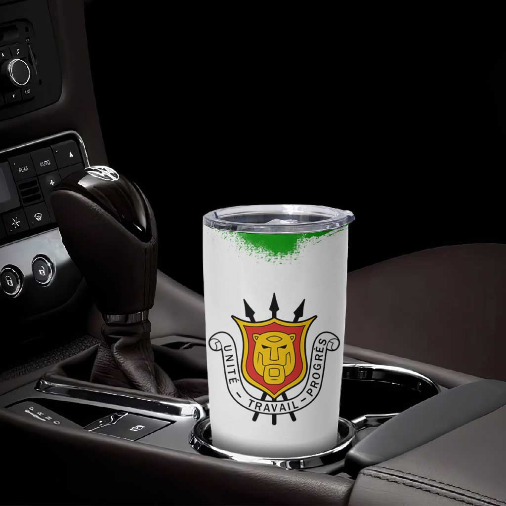 Burundi Flag Tumbler Cup with National Emblem and Motto Unité Travail Progres