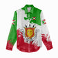 Burundi Flag Women Casual Shirt with National Emblem and Motto Unité Travail Progres