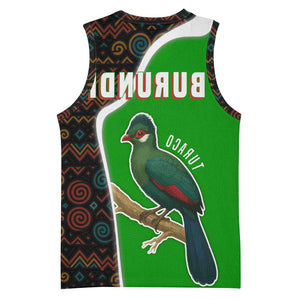 Burundi Turaco Basketball Jersey with National Bird and Flag Pattern - African Pride