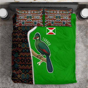 Burundi Turaco Bedding Set with National Bird and Flag Pattern