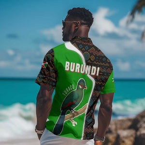 Burundi Turaco Hawaiian Shirt with National Bird and Flag Pattern