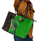 Burundi Turaco Leather Tote Bag with National Bird and Flag Pattern
