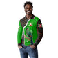 Burundi Turaco Long Sleeve Polo Shirt with National Bird and Flag Pattern