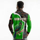 Burundi Turaco Long Sleeve Polo Shirt with National Bird and Flag Pattern