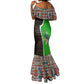 Burundi Turaco Mermaid Dress with National Bird and Flag Pattern