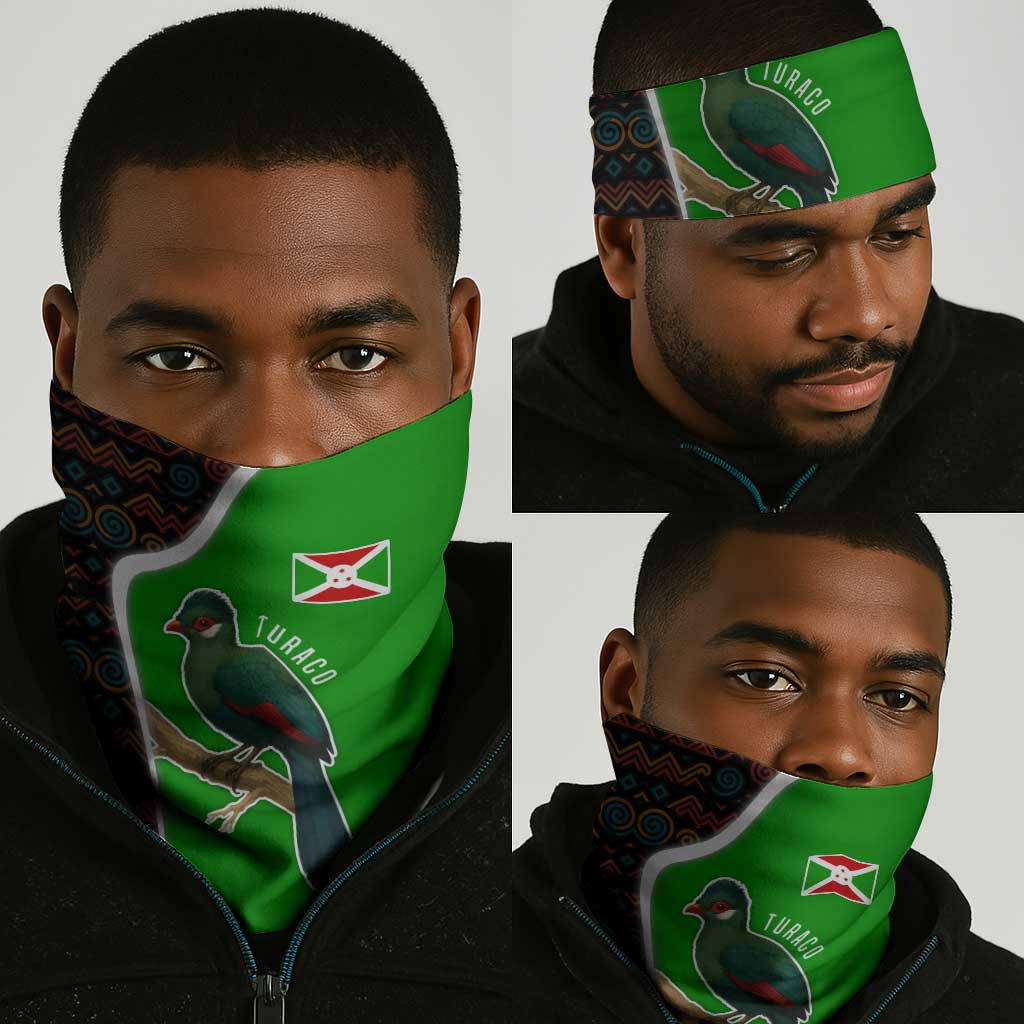 Burundi Turaco Neck Gaiter with National Bird and Flag Pattern - African Pride