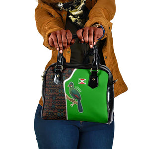 Burundi Turaco Shoulder Handbag with National Bird and Flag Pattern