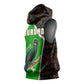 Burundi Turaco Sleeveless Hoodie with National Bird and Flag Pattern - African Pride