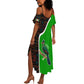 Burundi Turaco Summer Maxi Dress with National Bird and Flag Pattern