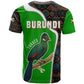 Burundi Turaco T shirt with National Bird and Flag Pattern