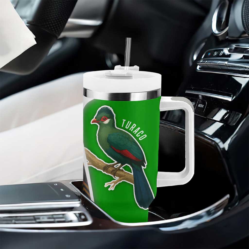 Burundi Turaco Tumbler With Handle with National Bird and Flag Pattern