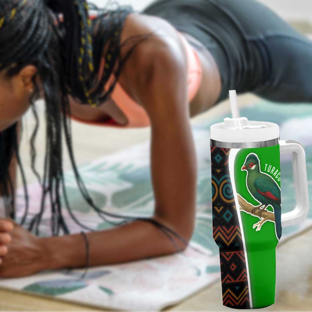 Burundi Turaco Tumbler With Handle with National Bird and Flag Pattern