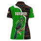 Burundi Turaco Women Polo Shirt with National Bird and Flag Pattern