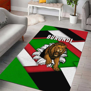 Burundi Roaring Lion Area Rug with National Flag Colors
