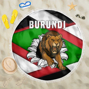 Burundi Roaring Lion Beach Blanket with National Flag Colors
