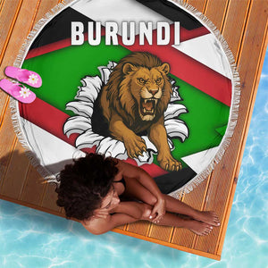 Burundi Roaring Lion Beach Blanket with National Flag Colors