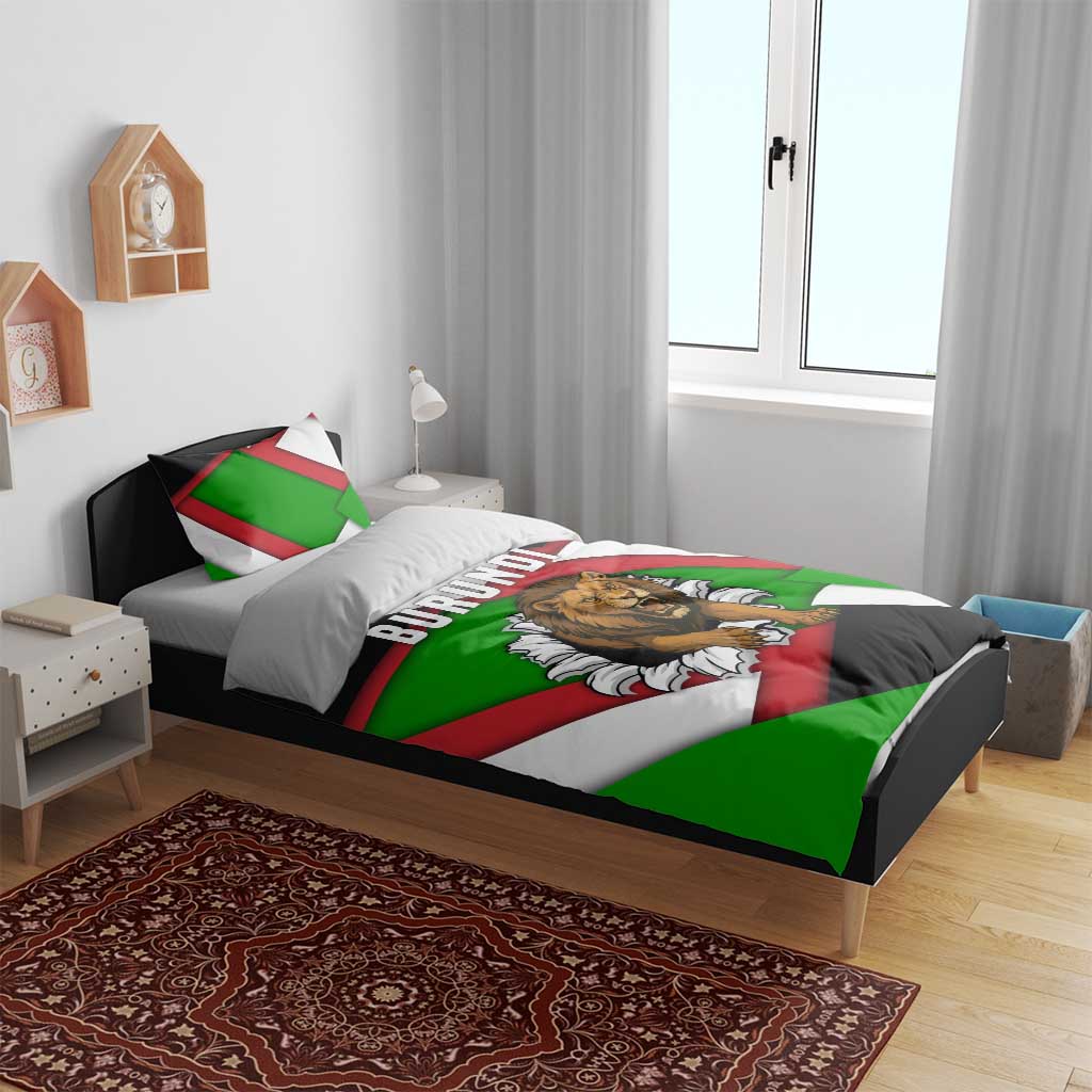 Burundi Roaring Lion Bedding Set with National Flag Colors