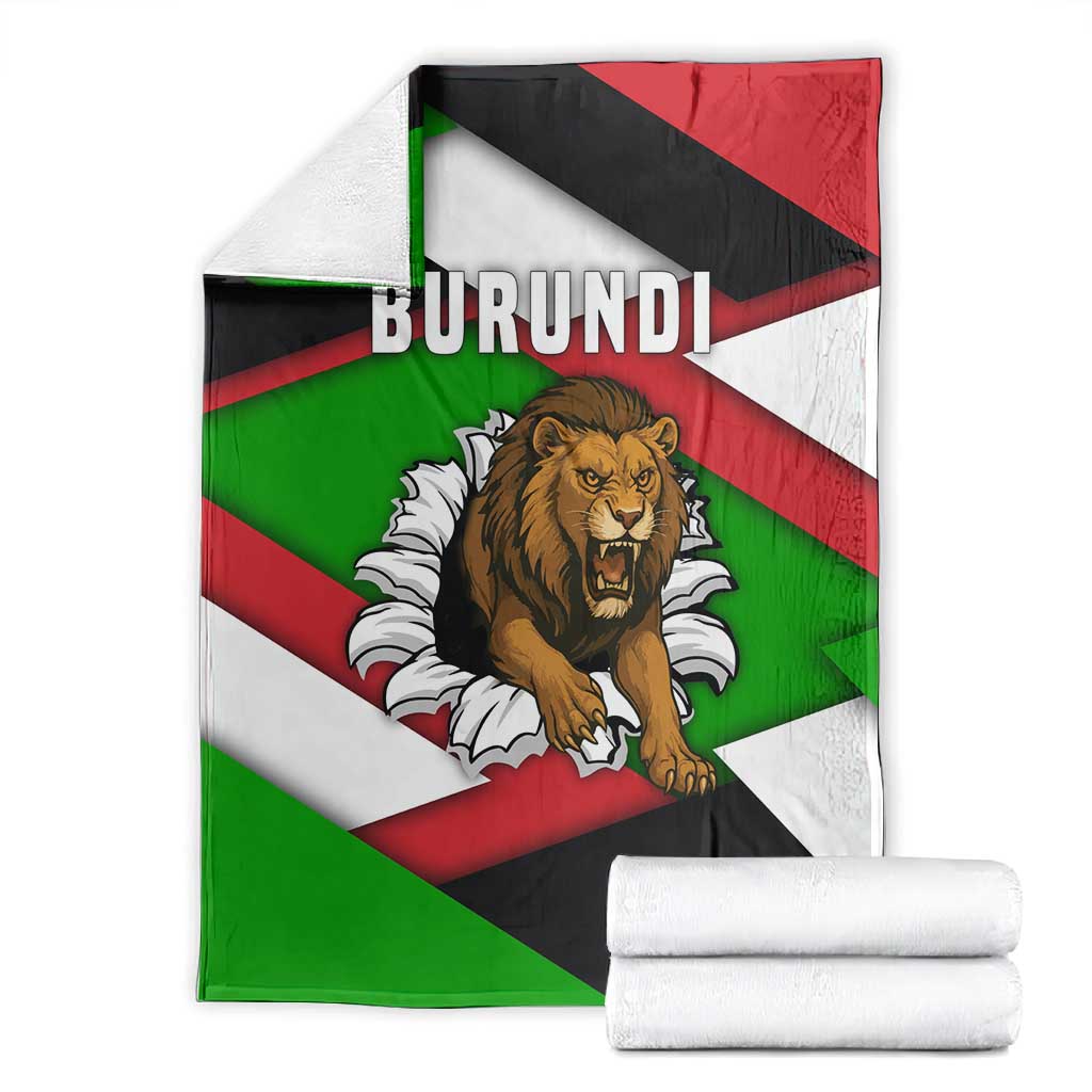 Burundi Roaring Lion Blanket with National Flag Colors