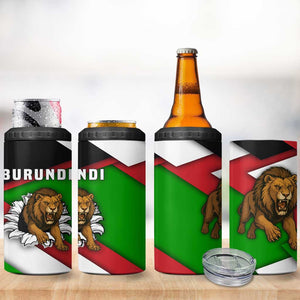 Burundi Roaring Lion 4 in 1 Can Cooler Tumbler with National Flag Colors