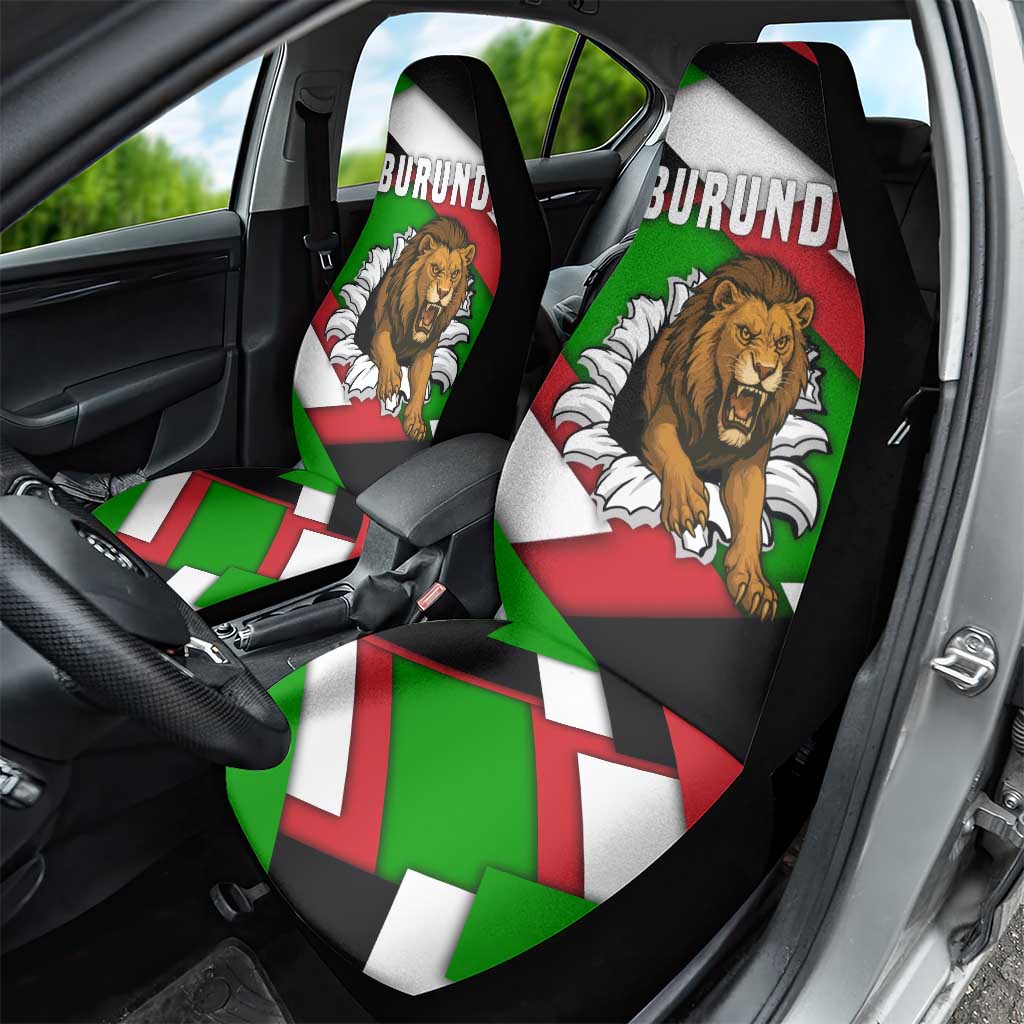 Burundi Roaring Lion Car Seat Cover with National Flag Colors