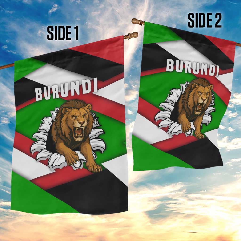 Burundi Roaring Lion Garden Flag with National Flag Colors