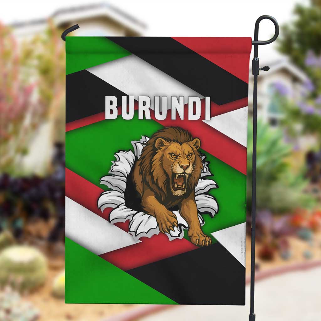 Burundi Roaring Lion Garden Flag with National Flag Colors