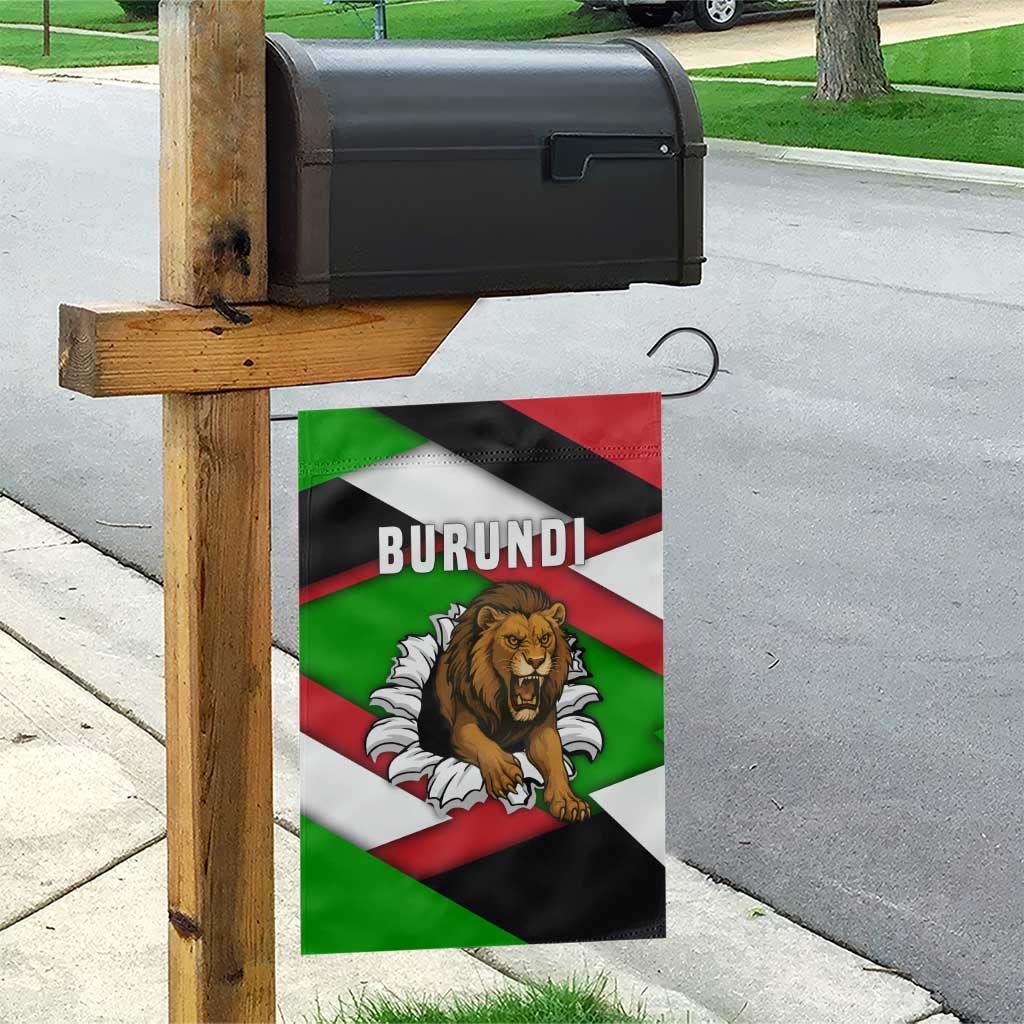 Burundi Roaring Lion Garden Flag with National Flag Colors