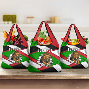 Burundi Roaring Lion Grocery Bag with National Flag Colors