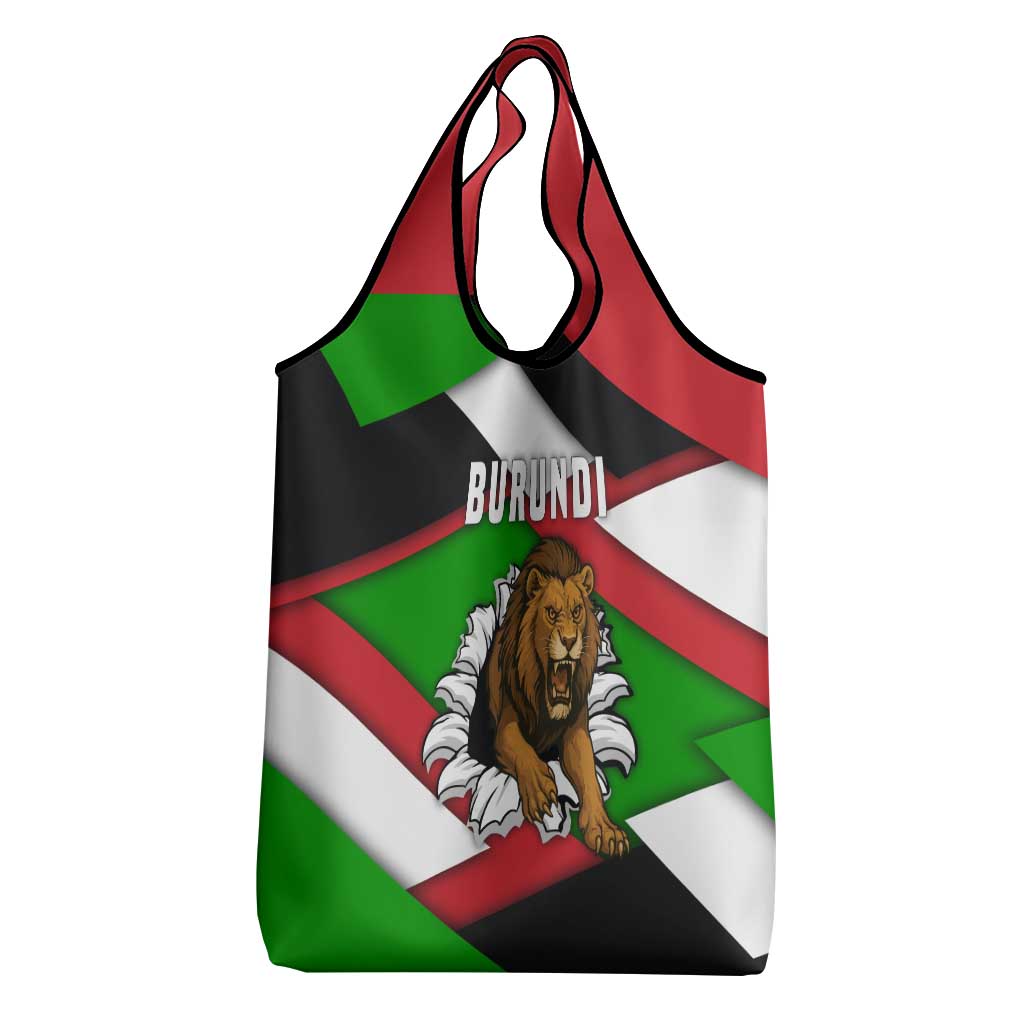 Burundi Roaring Lion Grocery Bag with National Flag Colors