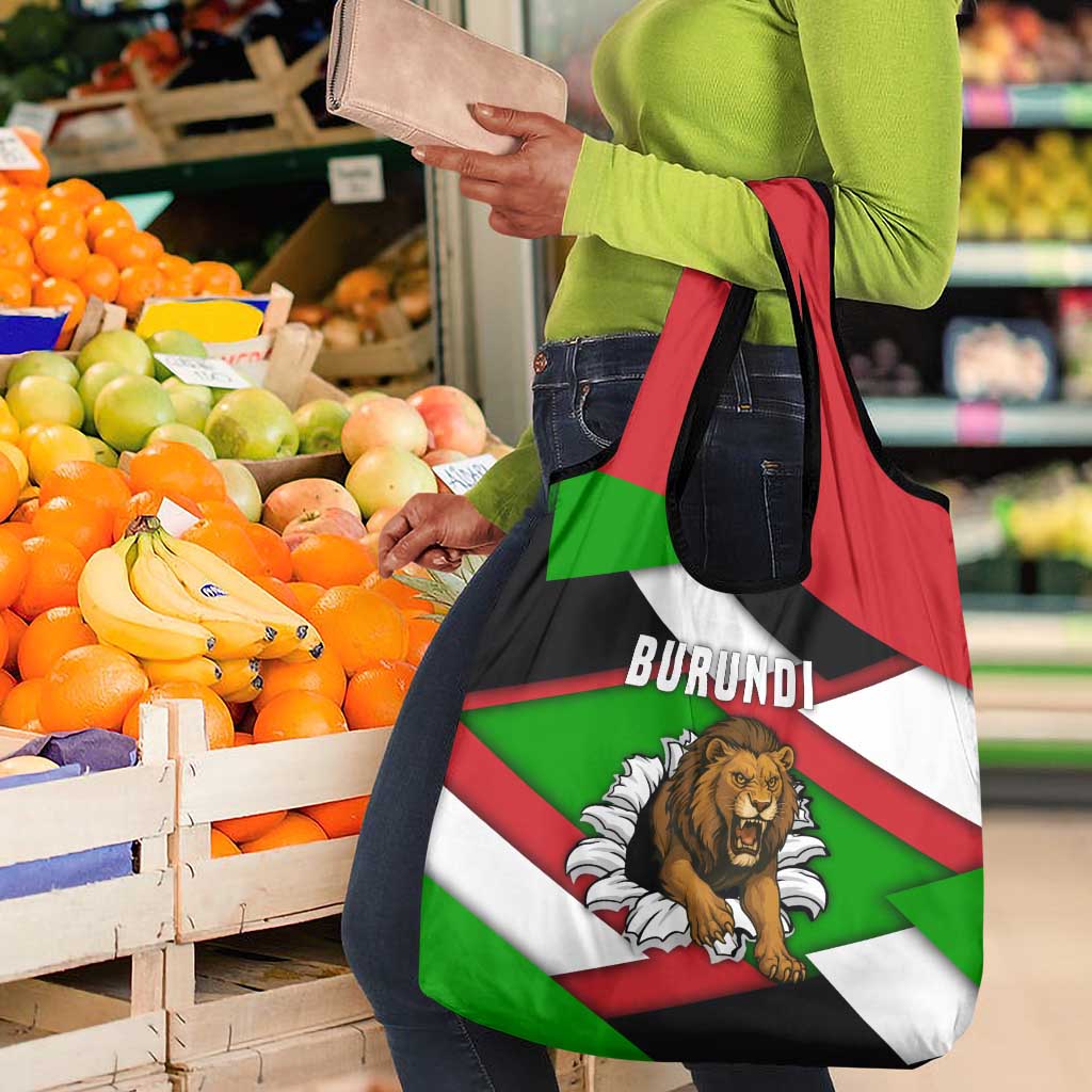 Burundi Roaring Lion Grocery Bag with National Flag Colors