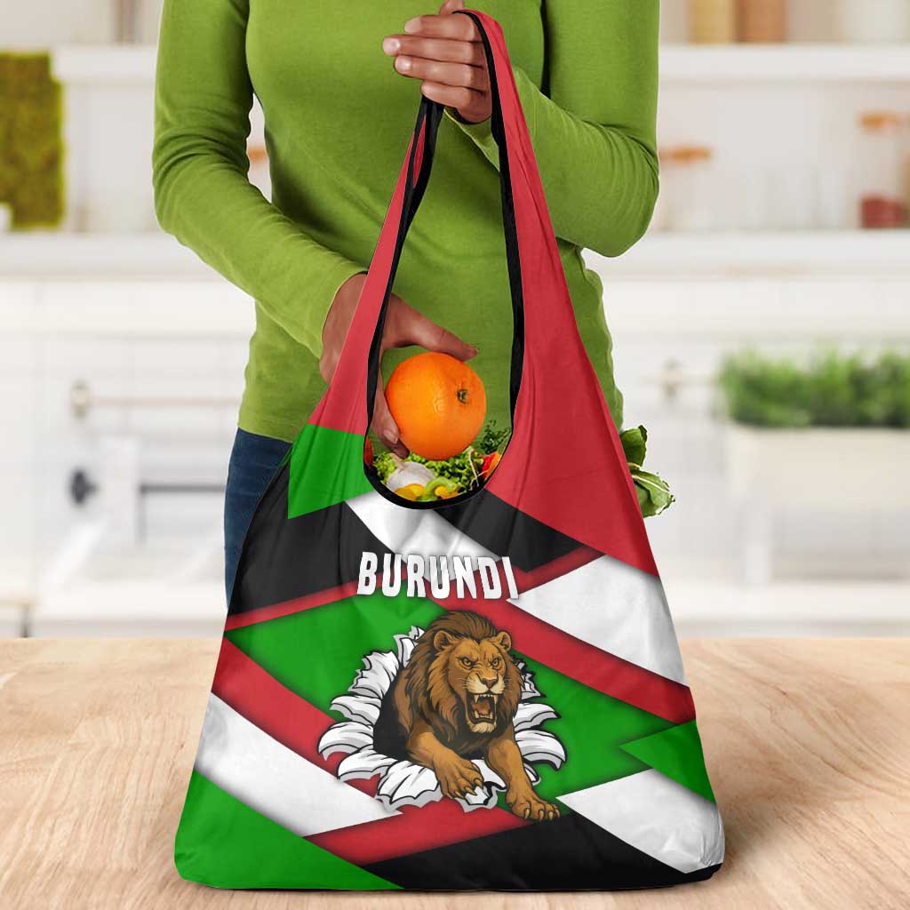 Burundi Roaring Lion Grocery Bag with National Flag Colors
