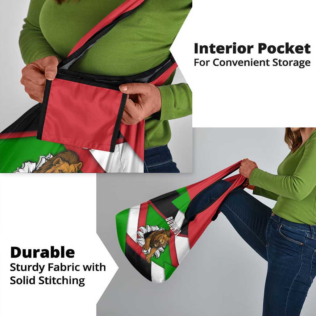 Burundi Roaring Lion Grocery Bag with National Flag Colors
