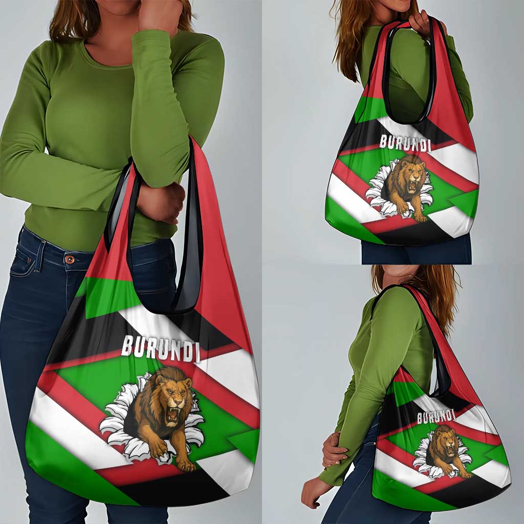 Burundi Roaring Lion Grocery Bag with National Flag Colors