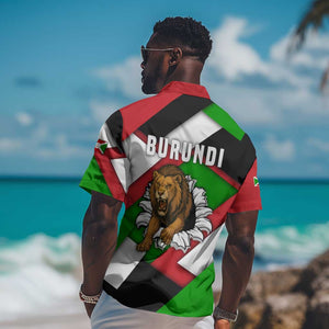 Burundi Roaring Lion Hawaiian Shirt with National Flag Colors
