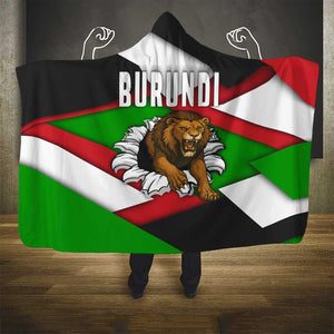 Burundi Roaring Lion Hooded Blanket with National Flag Colors