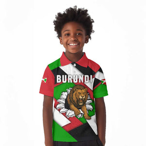 Burundi Roaring Lion Kid Polo Shirt with National Flag Colors