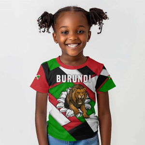 Burundi Roaring Lion Kid T shirt with National Flag Colors