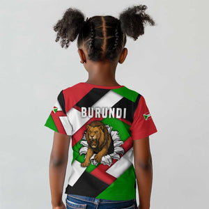 Burundi Roaring Lion Kid T shirt with National Flag Colors