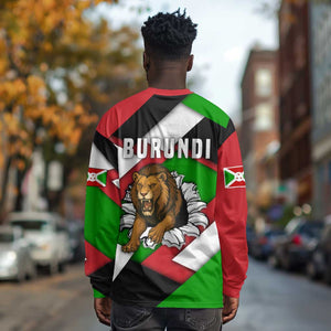 Burundi Roaring Lion Long Sleeve Shirt with National Flag Colors